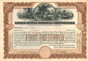 United States Worsted Corporation - Stock Certificate