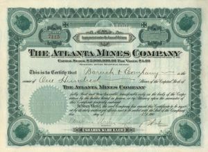 Atlanta Mines Co. - Stock Certificate