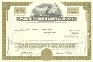 Pacific Power and Light Co. - Stock Certificate