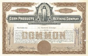 Corn Products Refining Company - Stock Certificate