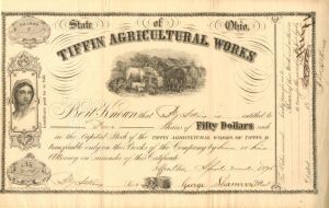 Tiffin Agricultural Works - Stock Certificate