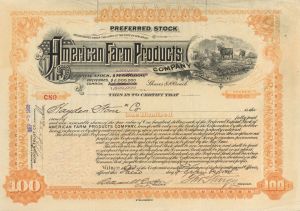 American Farm Products - Stock Certificate