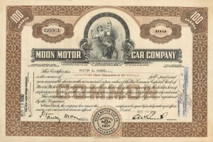 Moon Motor Car Co. - 1930 dated Automotive Stock Certificate