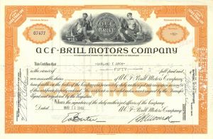 ACF-Brill Motors Co. - Automotive Stock Certificate