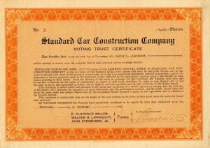 Standard Car Construction Co. - Stock Certificate