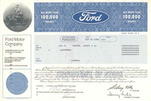 Ford Motor Co. - 1980 dated Stock Certificates