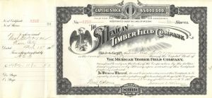 Mexican Timber Field Co. - Lumber Stock Certificate - Branch Company of the Atchison Topeka Santa Fe Railway