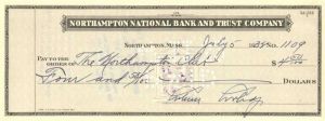 Calvin Coolidge signed Check - 1932 dated Presidential Autograph Check - SOLD