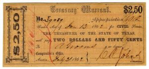 Treasury Warrant signed by C.H. Randolph - SOLD
