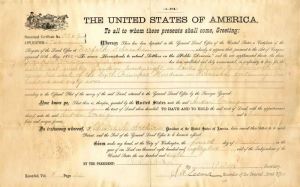 Chester A. Arthur Secretarial Autographed Document Signed - Land Grant - SOLD