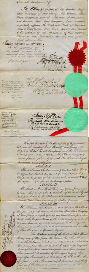 Document signed by John Taylor Johnston, John Isley Blair and Geo. D. Phelps - SOLD
