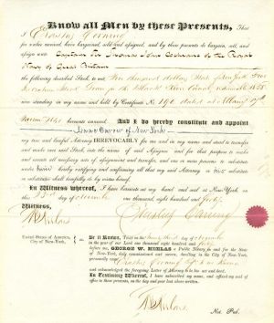 Naval Document signed by Erastus Corning - Autograph