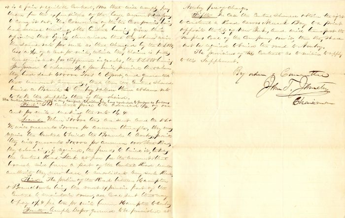 Letter signed by John Taylor Johnston