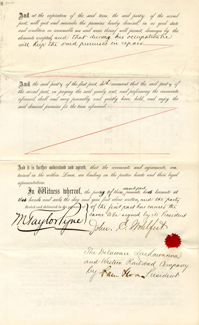 Legal Document signed by Sam Sloan and Moses Taylor Pyne