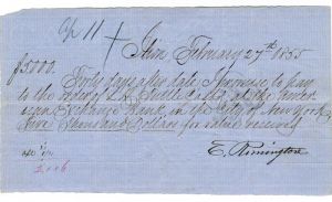 $5,000 Note signed by E. Remington II or Jr. - Founder of Remington and Sons