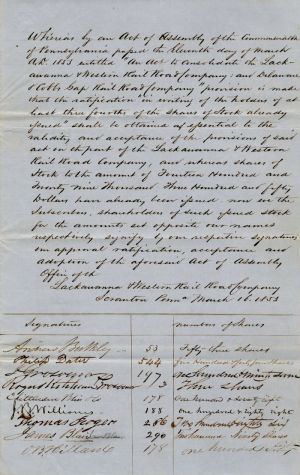 Document signed by Thomas Rogers - SOLD