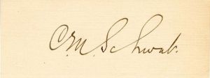 Card signed by C.M. Schwab