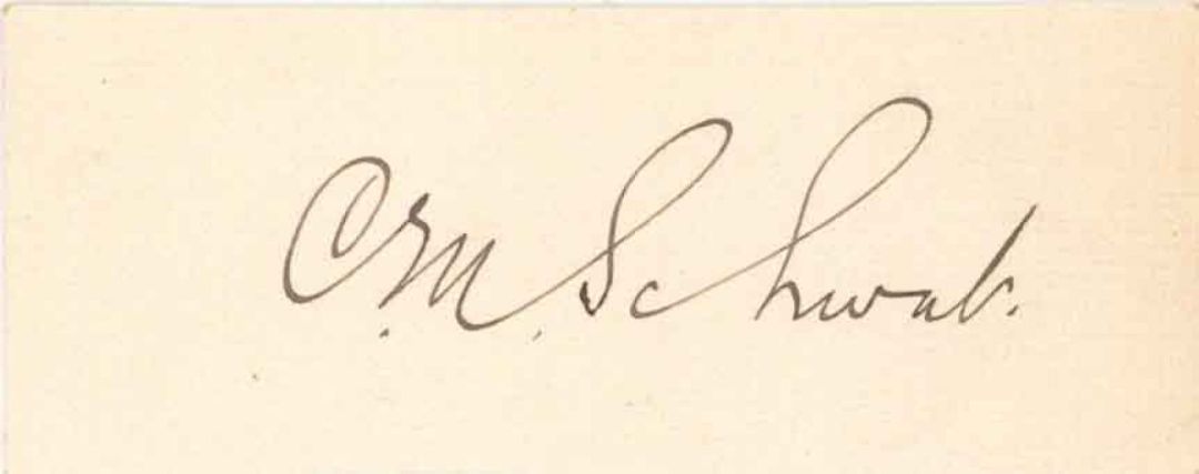 Card signed by C.M. Schwab - Autographs