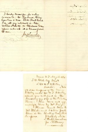 Signed note by John M. Schermerhorn - Autograph