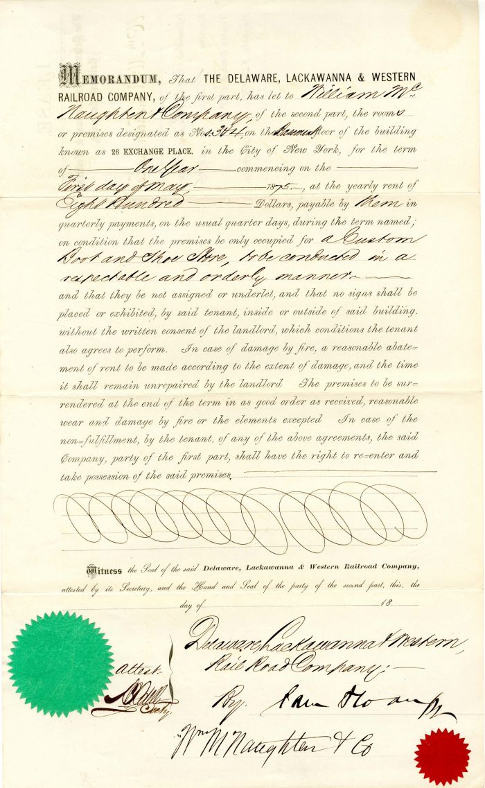 Sam Sloan signed Memorandum