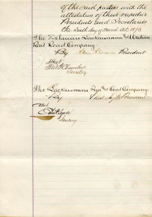 Agreement signed by Moses Taylor and Sam Sloan