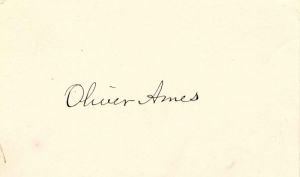 Card signed by Oliver Ames