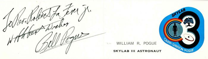 Card signed by Bill Pogue (William R. Pogue)
