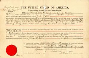 Land Grant signed by secretary to T. Roosevelt - Americana - SOLD