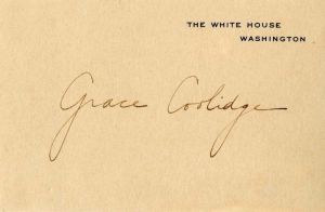 Autographed Card signed by Grace Coolidge