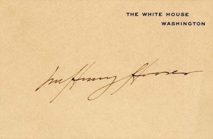 Autographed Card signed by Lou Henry Hoover - Autograph