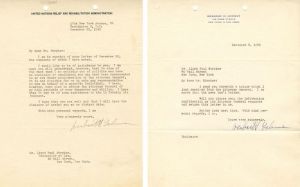 Pair of letters signed by Herbert H. Lehman