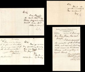 9 Letters and Notes addressed to or signed by Sam Sloan - 1879 dated Autographs