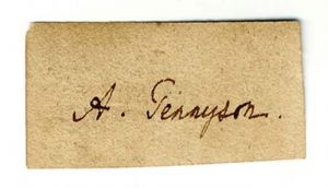 Cut signature of A. Tennyson - SOLD