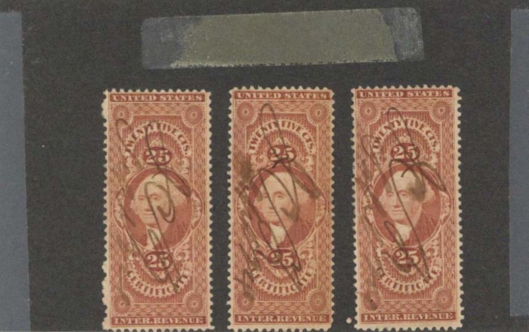 Revenue Stamps Initialed Cancellation by J.C. Fargo - Autograph