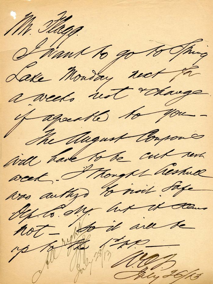 Letter Initialed by Wm. C. Fargo