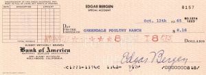 Check signed by Edgar Bergen