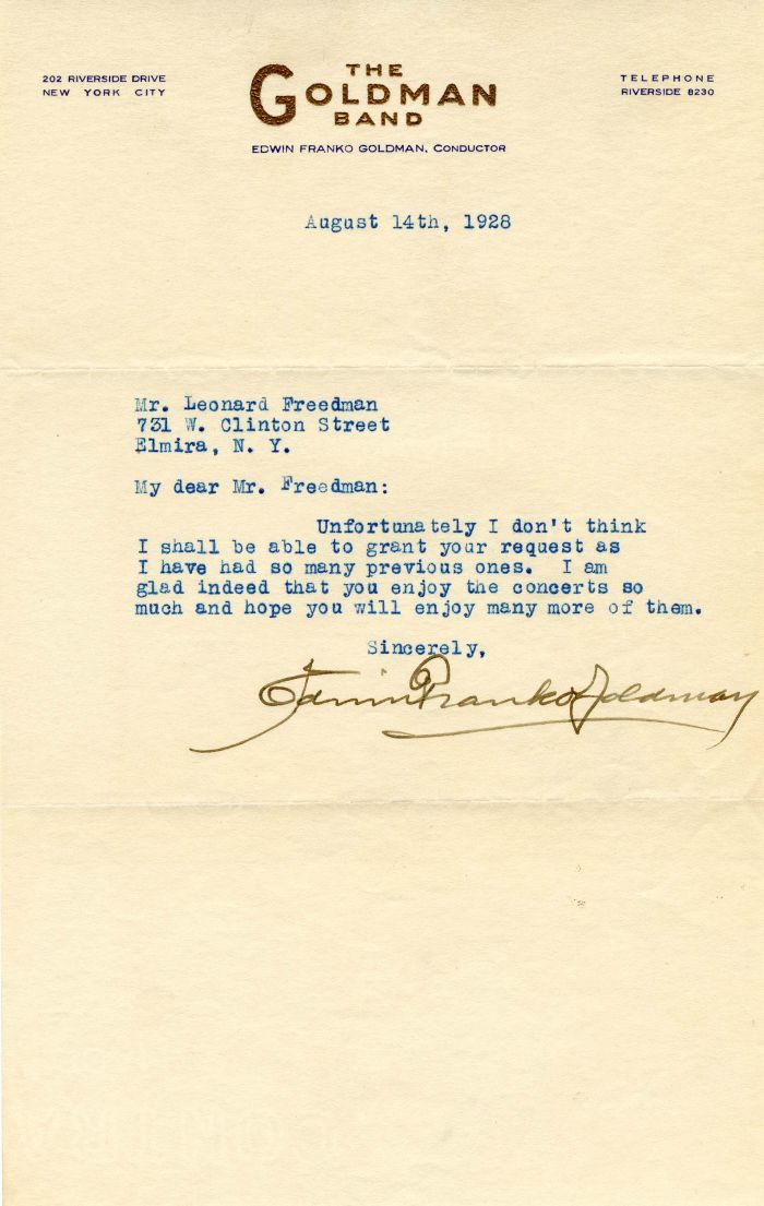 TLS signed by Edwin Franko Goldman
