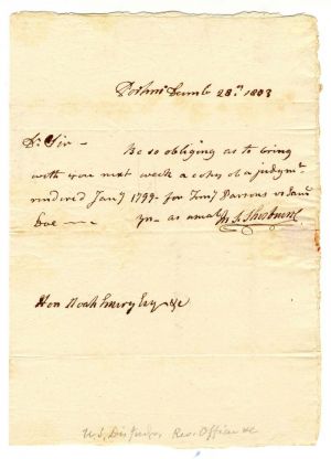 John Samuel Sherburne signed ALS - Autograph Letter Signed