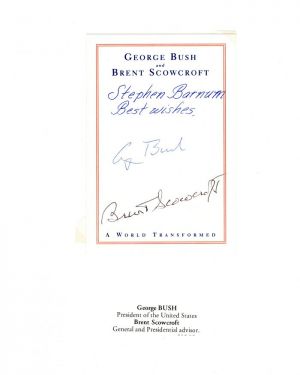 George Bush and Brent Scowcroft Signed Book Plate