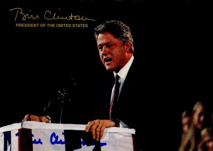 Bill Clinton signed postcard