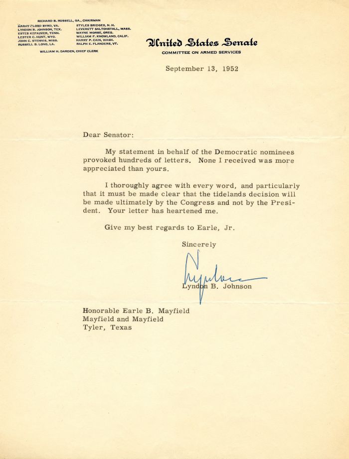 TLS signed by Lyndon B. Johnson