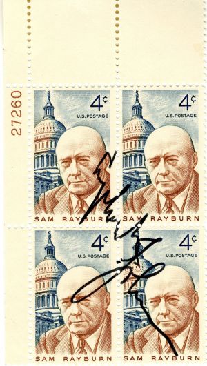 Lyndon B. Johnson signed Plate Block - SOLD