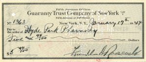 FDR signed Check - SOLD