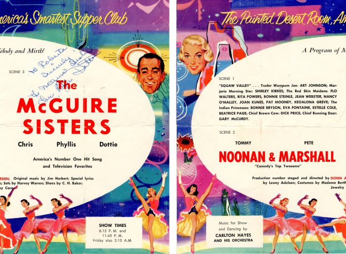 Program from the Desert Inn signed by the McGuire Sisters