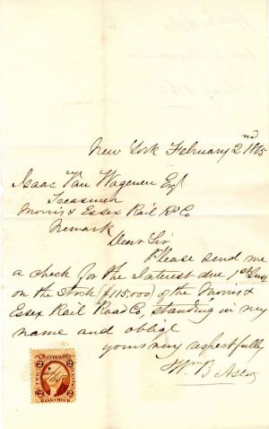 Autographed Letter signed by Wm. B. Astor