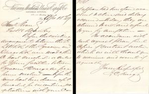 Autographed Letter signed by Jas. C. Fargo to Sam Sloan - 1869 dated Autograph