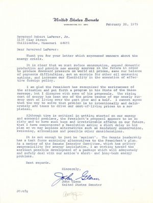 3 Autographed Letter signed by John Glenn - SOLD