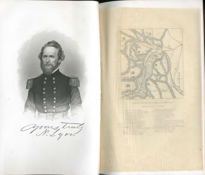 Memoir of General Lyon - Printed Signature & Engraving of General Nathaniel Lyon - dated 1866 Booklet
