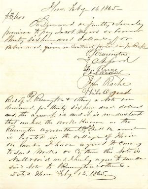 Autographed Letter signed by Philo Remington - SOLD