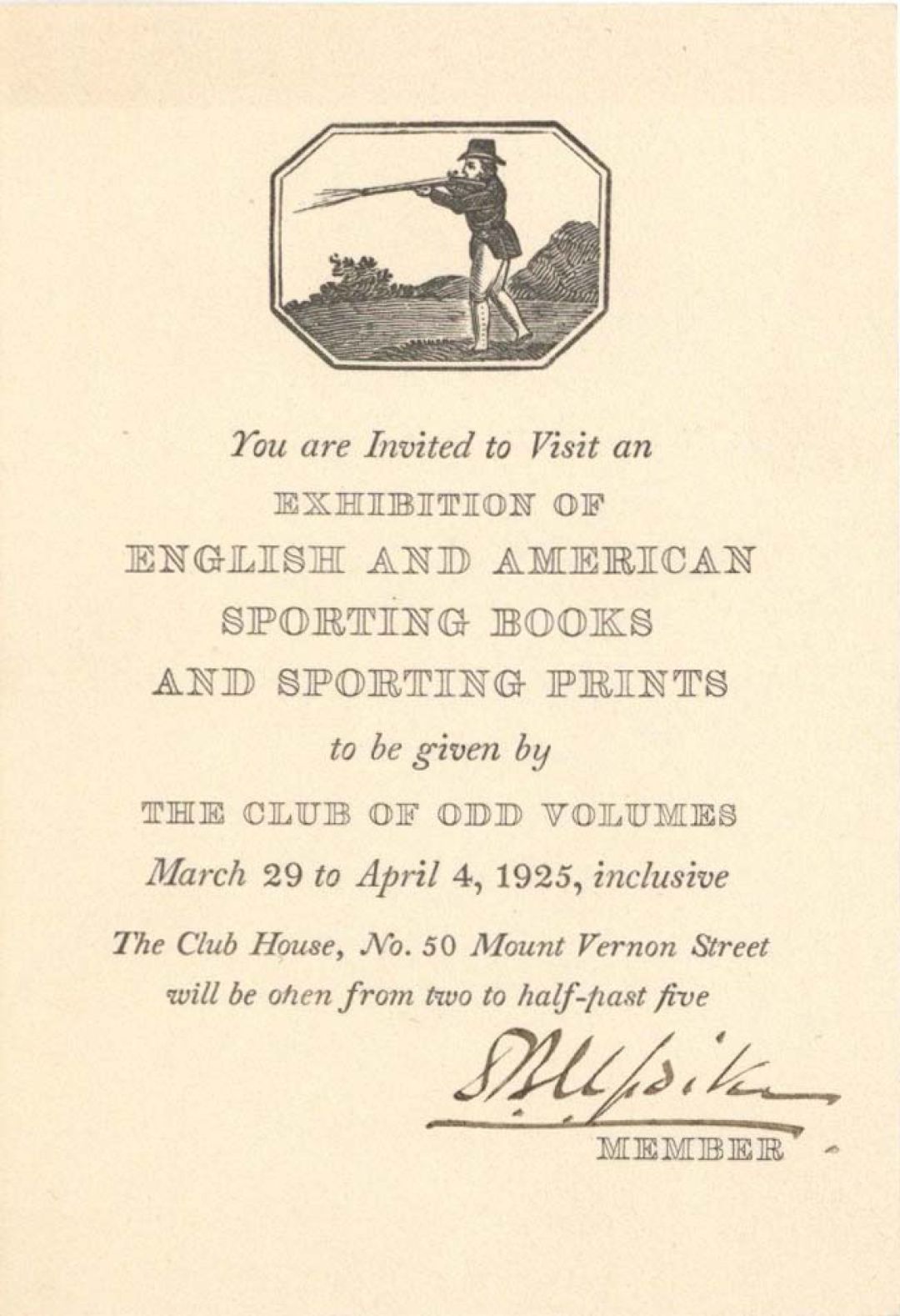 Card signed by S.B. Updike - Autographs